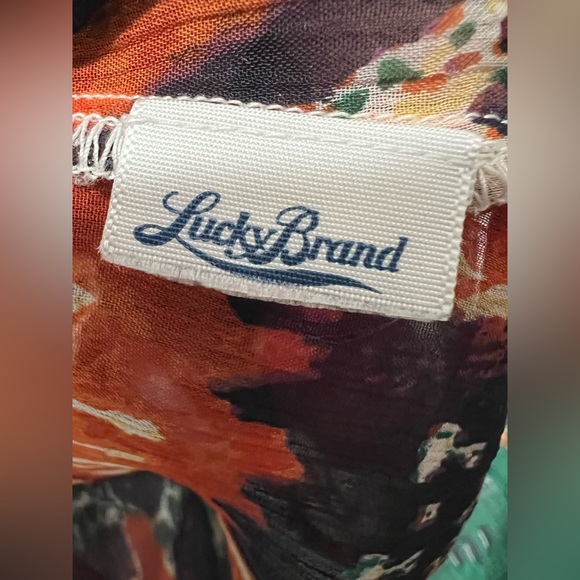 Lucky Brand Multicolor Sheer Patterned Blouse - Picture 4 of 5